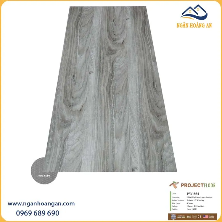 Sàn Nhựa Hèm Khóa Vân Gỗ Project Floor PW554 5.5mm Sàn Nhựa Hèm Khóa Vân Gỗ Project Floor PW554 5.5mm